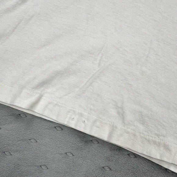 VINTAGE Lake Placid Shirt Men XL Single Stitch White Long Sleeve Hooded Pullover - Picture 5 of 13